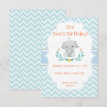 Inbjudan till baby Elephant Birthday