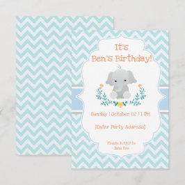Inbjudan till baby Elephant Birthday