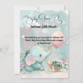 Inbjudan till baby Elephant & Turtle Baby Shower