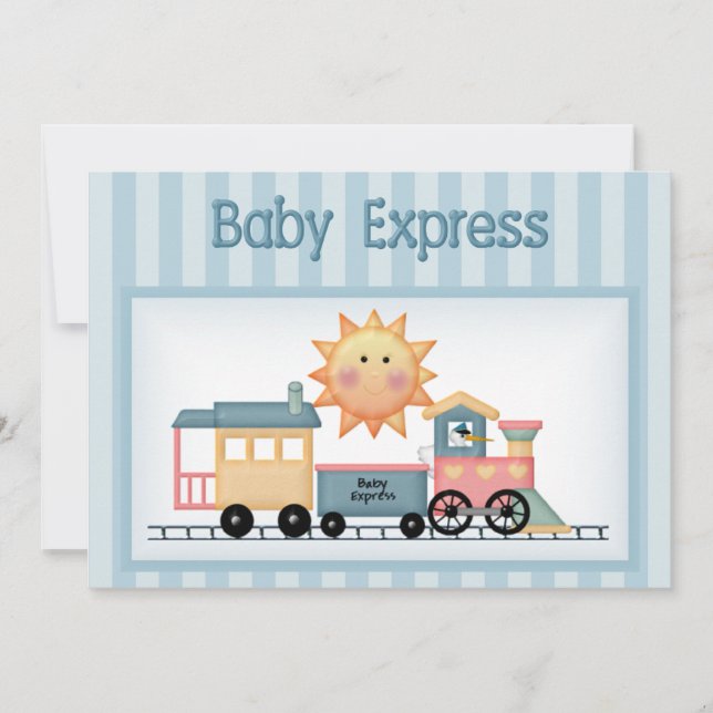Inbjudan till baby Express Boy Shower (Framsida)