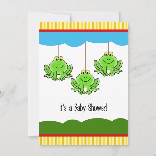 Inbjudan till baby Frogs Baby Shower (Baksida)