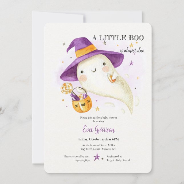 Inbjudan till Baby Ghost Baby Shower (Framsida)