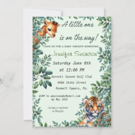 Inbjudan till baby Giraffe och Tiger Baby Shower