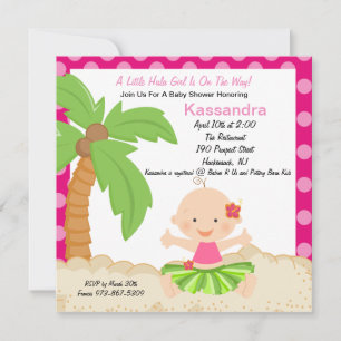 Inbjudan till Baby Hula Girl Baby Shower