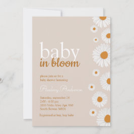 Inbjudan till baby i Blom White Flower Baby Shower