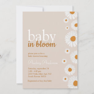 Inbjudan till baby i Blom White Flower Baby Shower