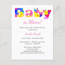 Inbjudan till baby i Bloom Baby Shower