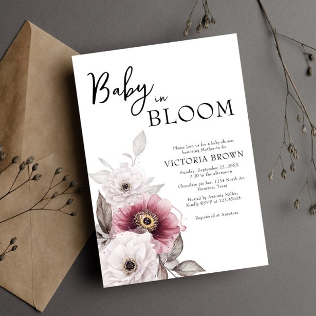 Inbjudan till baby i Bloom Baby Shower (Skapare uppladdad)