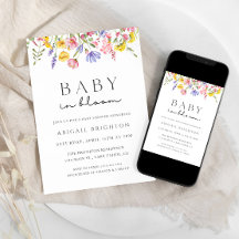 Inbjudan till baby i Bloom Baby Shower