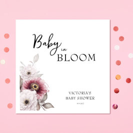 Inbjudan till baby i Bloom Baby Shower Pappersservett