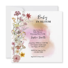 Inbjudan till baby i bloom Wildblomma Baby Shower