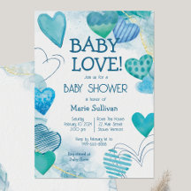 Inbjudan till Baby Kärlek Valentine Theme Baby Sho