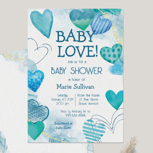 Inbjudan till Baby Kärlek Valentine Theme Baby Sho