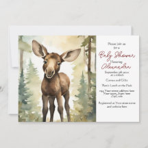 Inbjudan till Baby Moose Gender Neutral Baby Showe