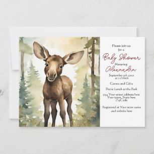 Inbjudan till Baby Moose Gender Neutral Baby Showe