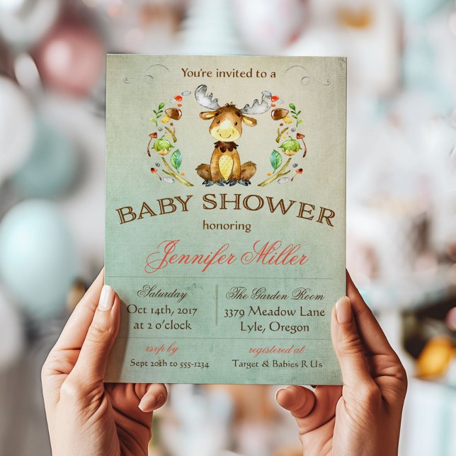 Inbjudan till Baby Moose Shower (Skapare uppladdad)