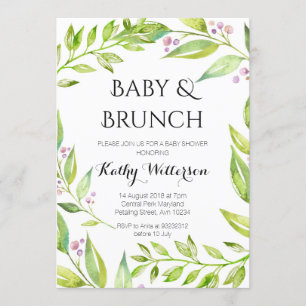 Inbjudan till Baby och Brunch Botanical Shower