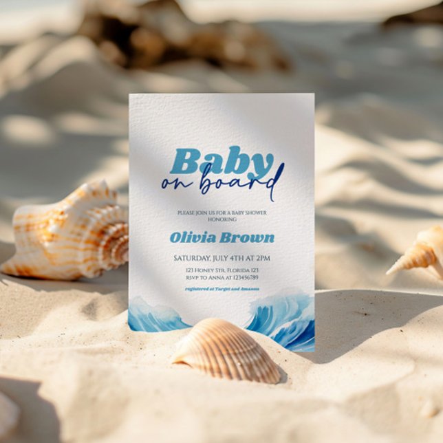 Inbjudan till baby ombord på babyskor, Surfa Baby (Skapare uppladdad)