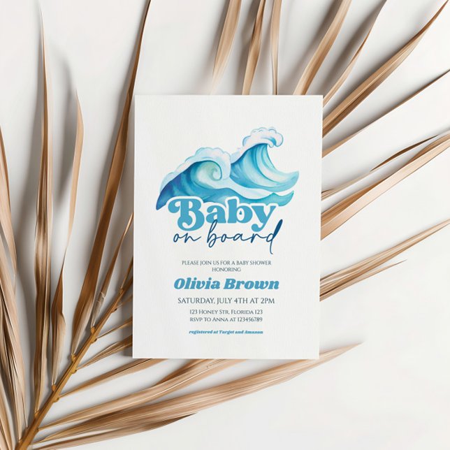 Inbjudan till baby ombord på babyskor, Surfa Baby (Skapare uppladdad)