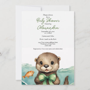 Inbjudan till Baby Otter Gender Neutral Baby Showe