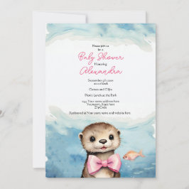 Inbjudan till Baby Otter Girl Baby Shower