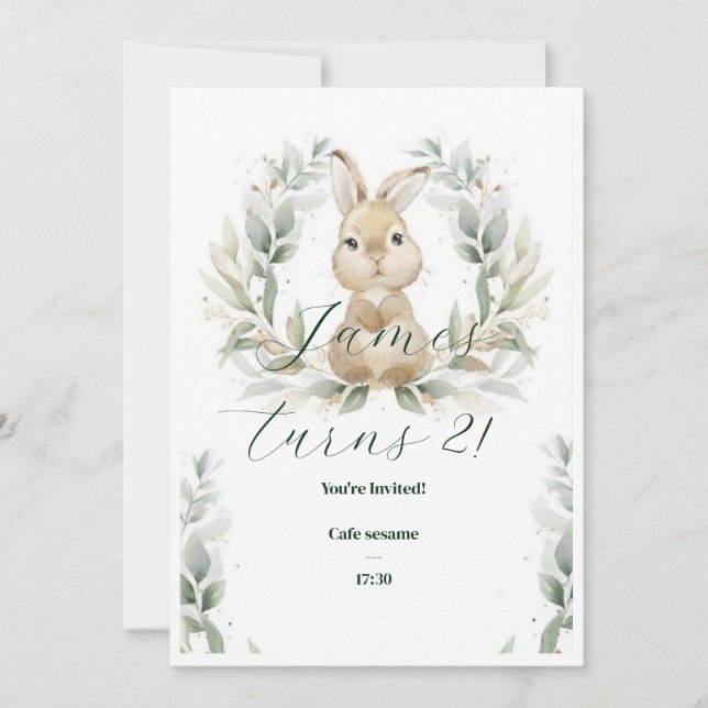 Inbjudan till baby på födelsedagen (Framsida)