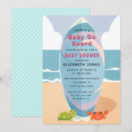 Inbjudan till baby på Surfboard Baby Shower Boeing