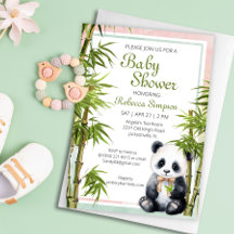 Inbjudan till Baby Panda Gender Neutral Baby Showe