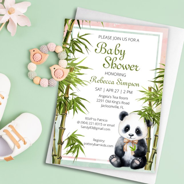 Inbjudan till Baby Panda Gender Neutral Baby Showe (Skapare uppladdad)