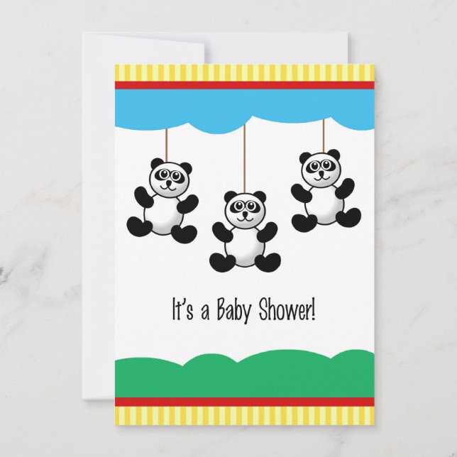 Inbjudan till baby Pandas Baby Shower (Baksida)