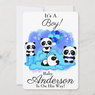 Inbjudan till baby Pandas Boy Baby Shower