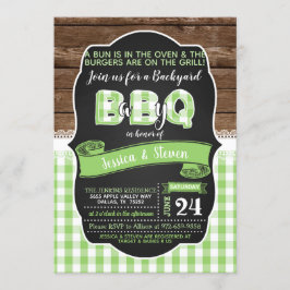 Inbjudan till Baby Q Baby Shower - Grönt