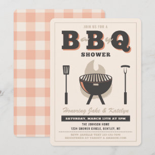 Inbjudan till Baby Q Shower Peach Baby Q