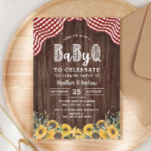 Inbjudan till Baby Q Solros BBQ Baby Shower
