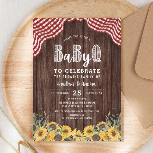 Inbjudan till Baby Q Solros BBQ Baby Shower (Skapare uppladdad)