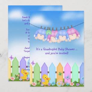 Inbjudan till baby Quadruplet Shower