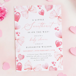 Inbjudan till Baby Rosa Bow Baby Shower