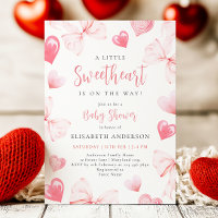Inbjudan till Baby Rosa Bow Baby Shower