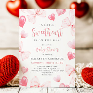 Inbjudan till Baby Rosa Bow Baby Shower