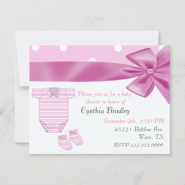 Inbjudan till baby shower för flicka (Framsida)