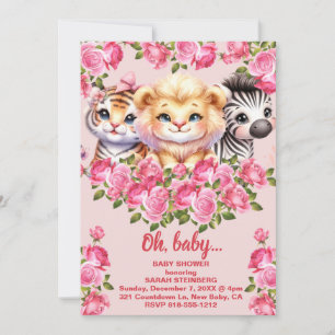 Inbjudan till baby shower för flicka