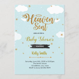 Inbjudan till baby shower för himlens skickade poj