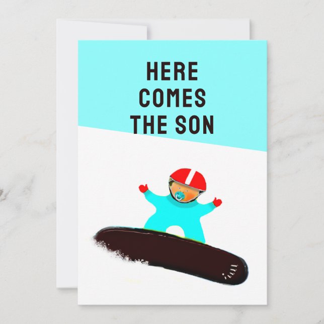 Inbjudan till baby shower för pojke (Framsida)