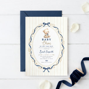 Inbjudan till baby shower för pojke med preppy cha
