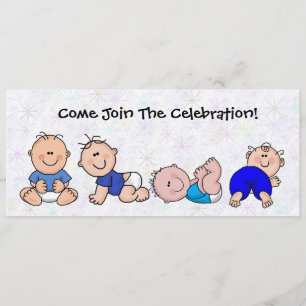 Inbjudan till Baby Shower för Pojke Tecknad Kul