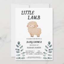 Inbjudan till Baby Shower Little Lamb Baby Shower
