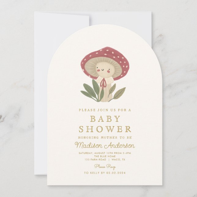 Inbjudan till Baby Shower Little svamp Shower (Framsida)