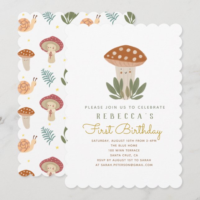 Inbjudan till Baby Shower Little svamp Shower (Fram/baksida)