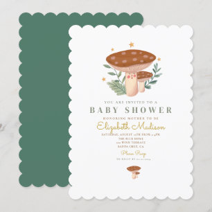 Inbjudan till Baby Shower Little svamp Watercolor