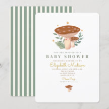 Inbjudan till Baby Shower Little svamp Watercolor